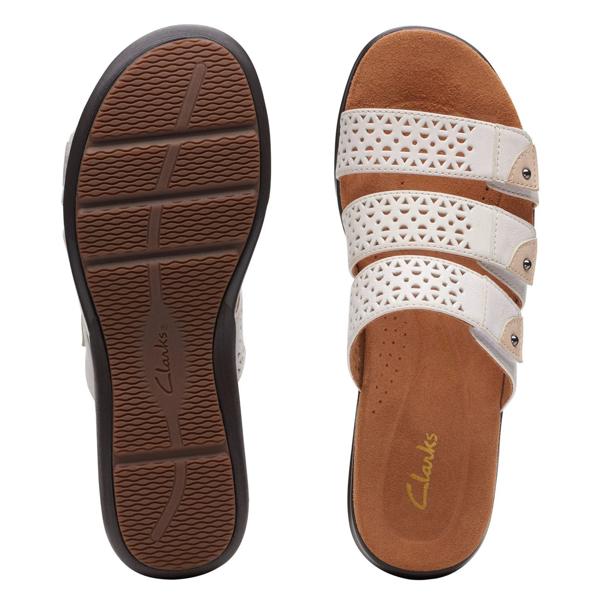 CLARKS Kitly Walk White, hvid sandaler til kvinder hos Tascón