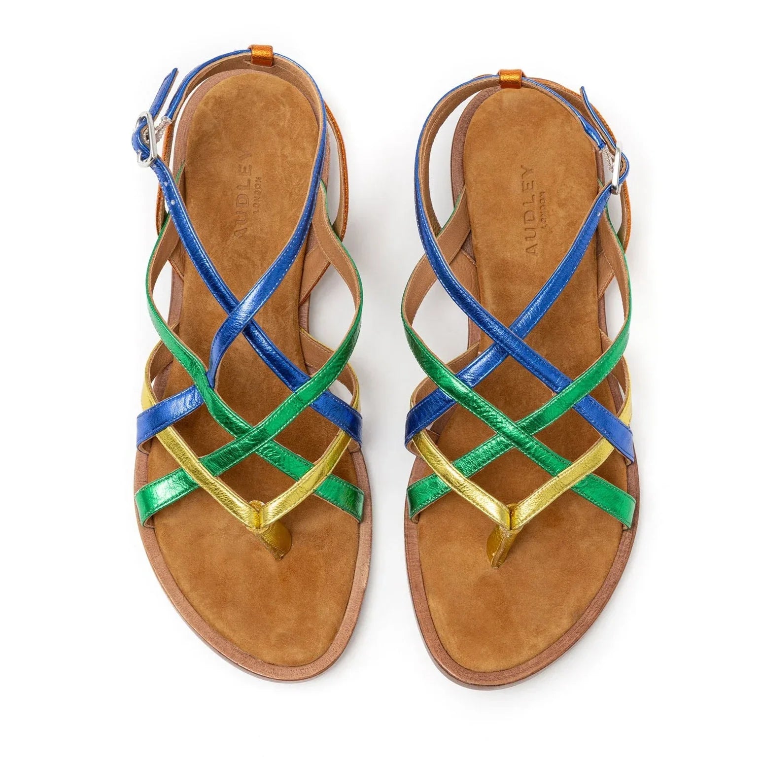 Sandalias De La Marca Audley Para Mujer Modelo Harika En Color Dorado