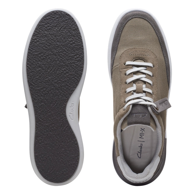 Sneakers De La Marca Clarks Para Hombre Modelo Courtlite Tor Grey CanvasEn Color Gris
