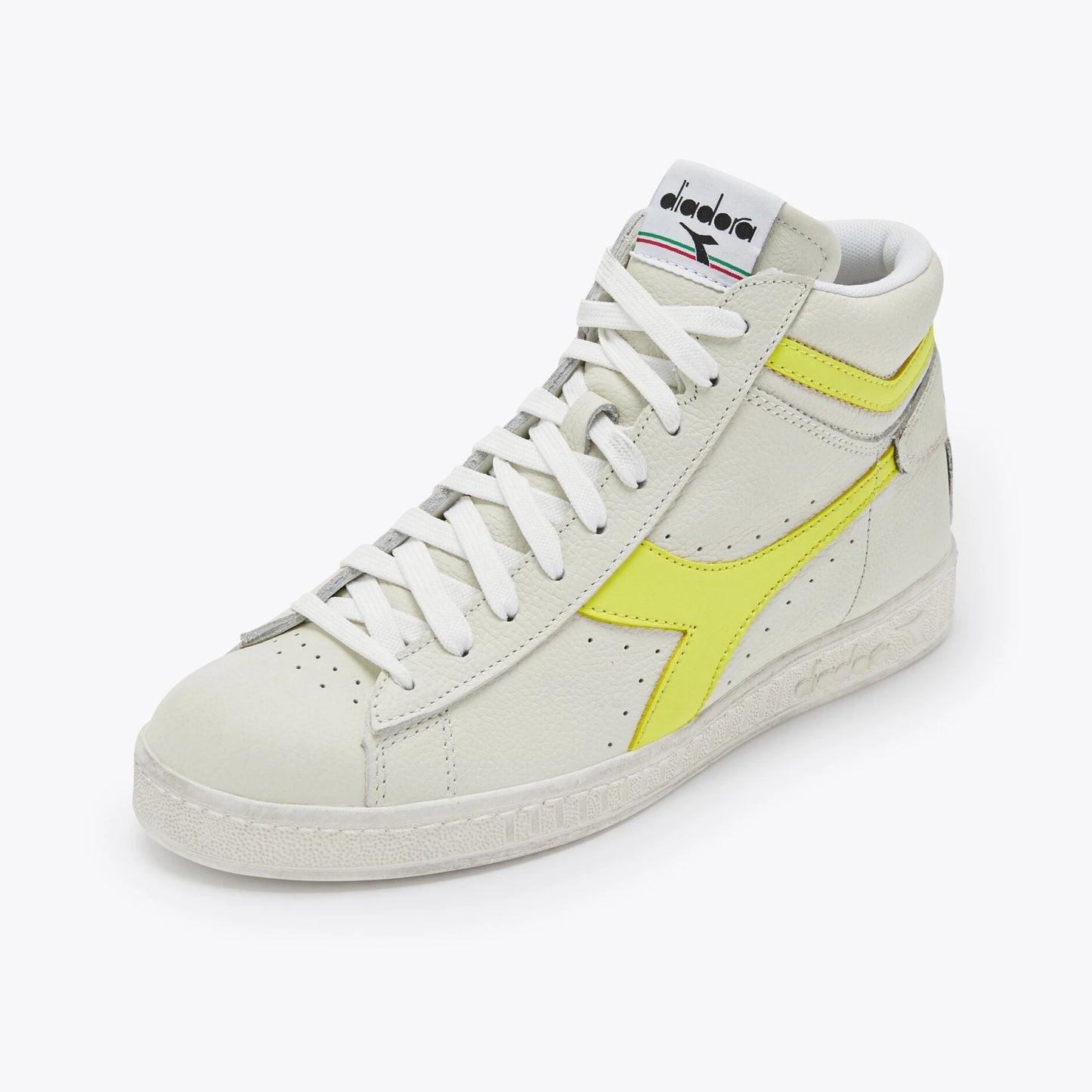 Sneakers De La Marca Diadora Para Unisex Modelo Game L High Fluo Wax- White/Yellow Fluo En Color Amarillo
