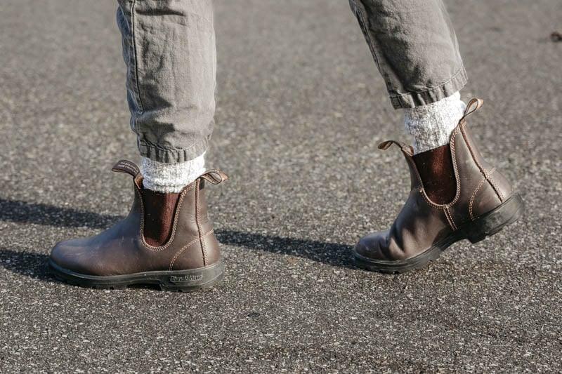 Stivaletti Chelsea da uomo Blundstone, modello 500 Stout Brown Leather, marrone