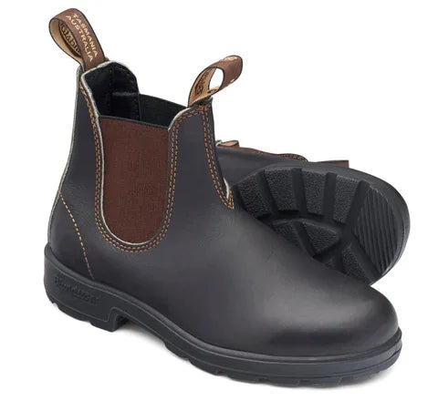BLUNDSTONE 500 Stout Brown Leather, brun ankelstøvler til mænd hos Tascón