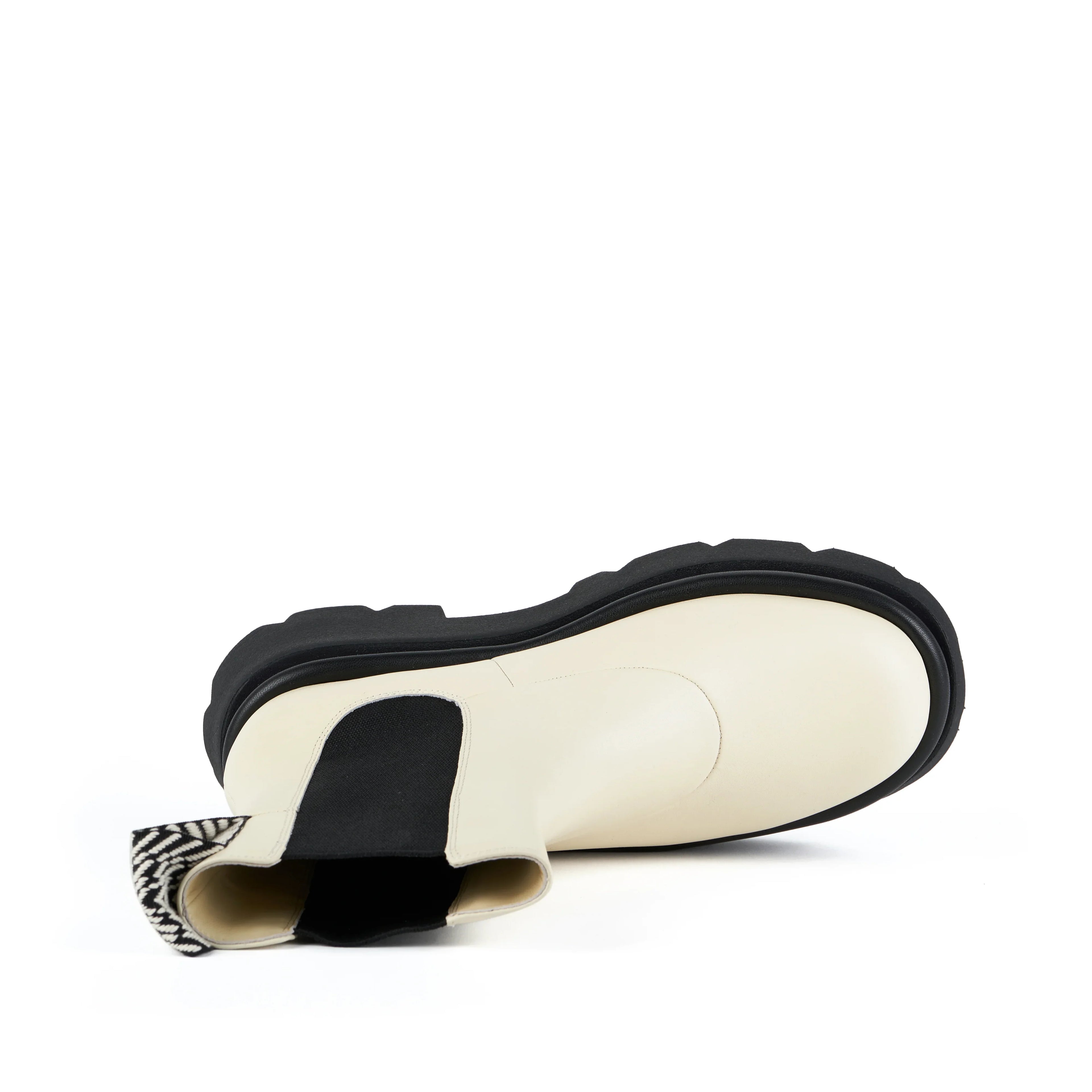 Botines Chelsea De La Marca 4Ccccees Para Mujer Modelo Crunch Chelsea IvoryEn Color Blanco