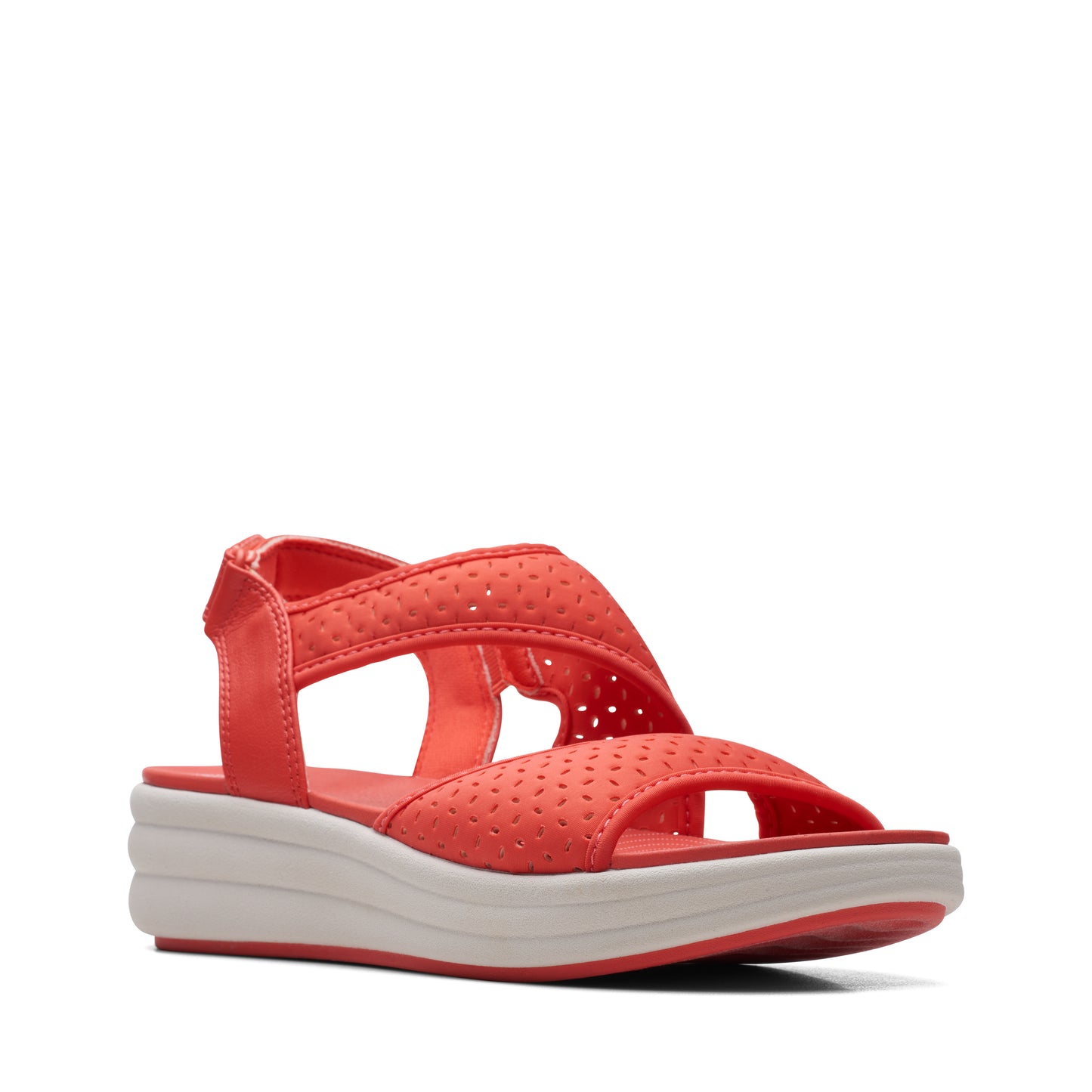 Zapato De Cuña De La Marca Clarks Para Mujer Modelo Drift Fern GrenadineEn Color Rojo
