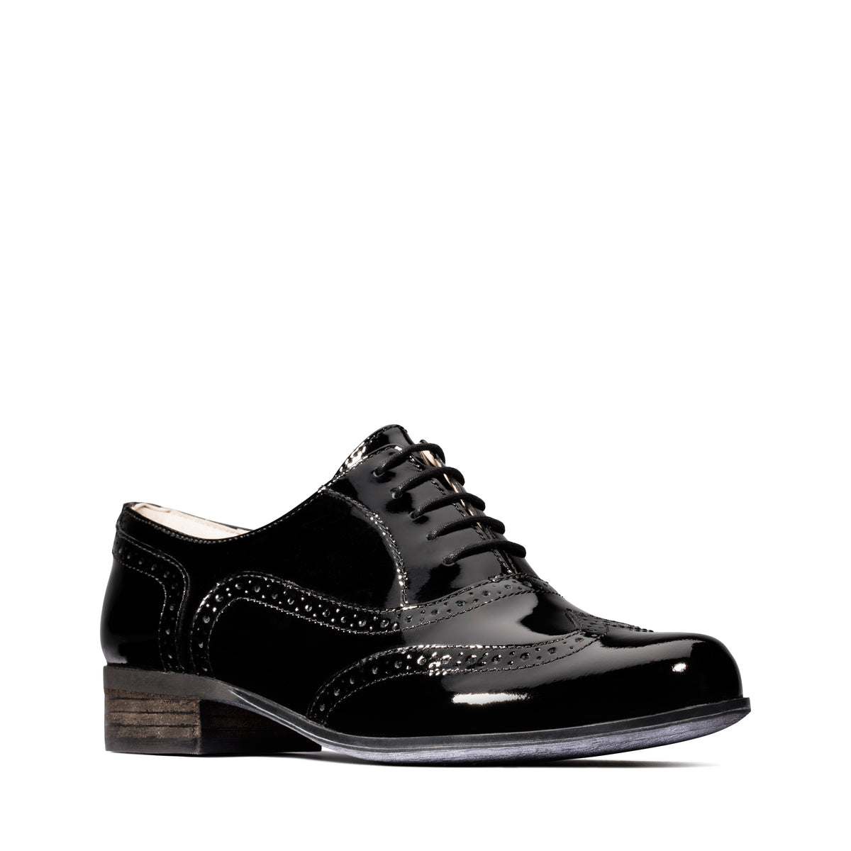 Zapatos Oxford De La Marca Clarks Para Mujer Modelo Hamble Oak Black Pat En Color Negro