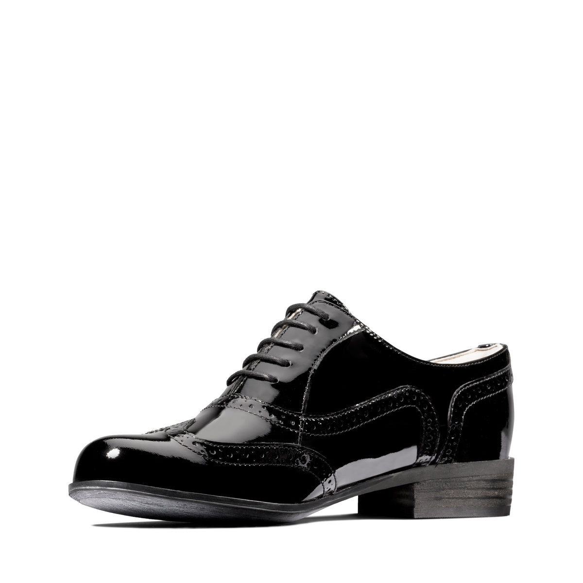 Zapatos Oxford De La Marca Clarks Para Mujer Modelo Hamble Oak Black Pat En Color Negro