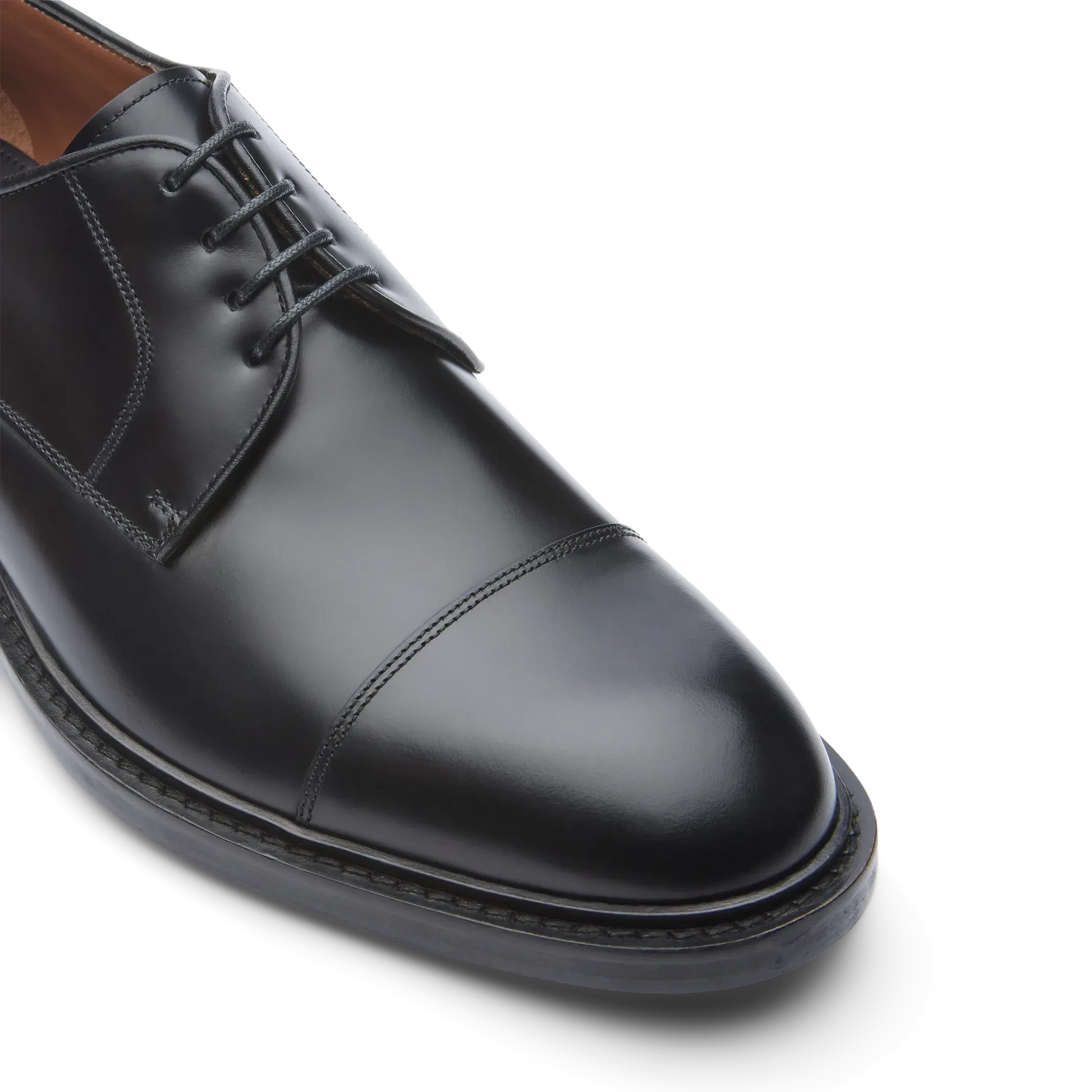 Zapatos Oxford De La Marca Lottusse Para Hombre Modelo Harrys Derbys De Vacuno SemibrillanteEn Color Negro