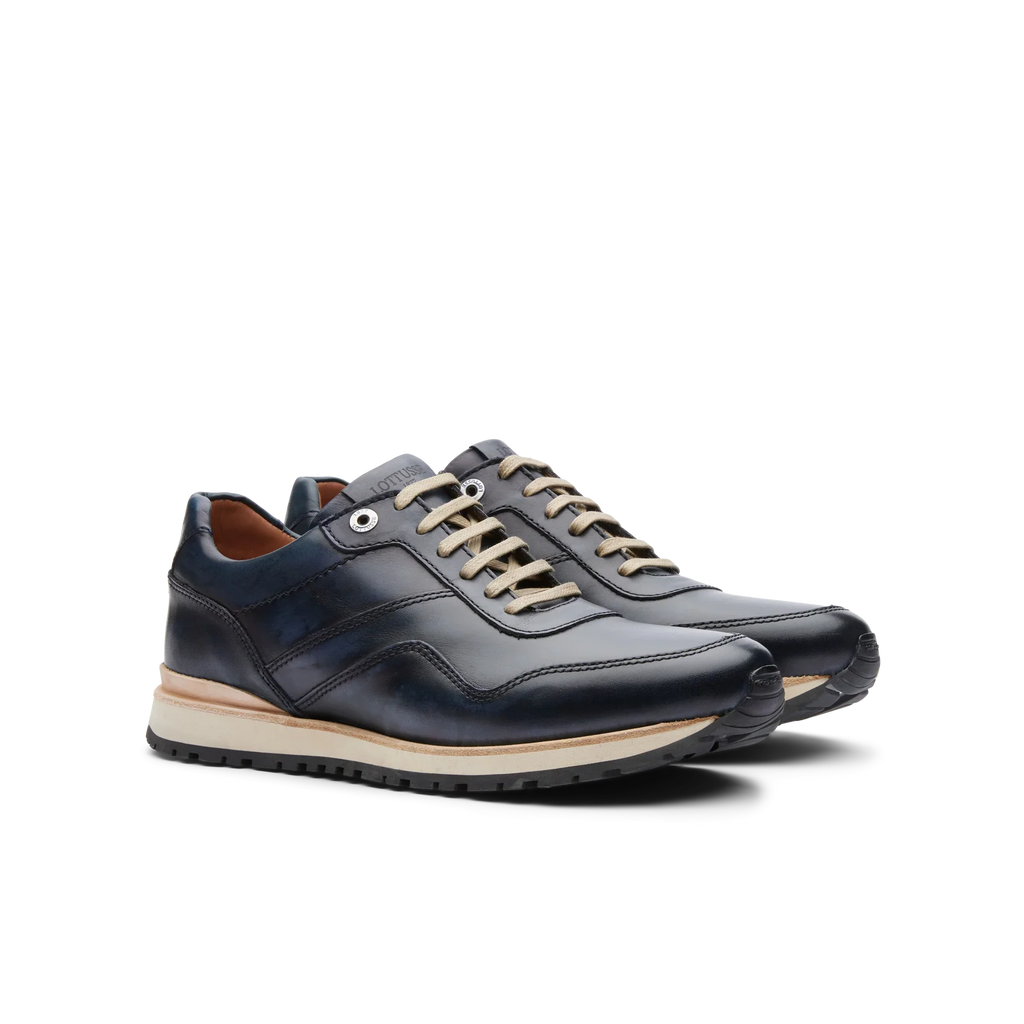 Чоловічі кросівки LOTTUSSE, модель Tokyo, темно-синій, волова шкіра, синій
