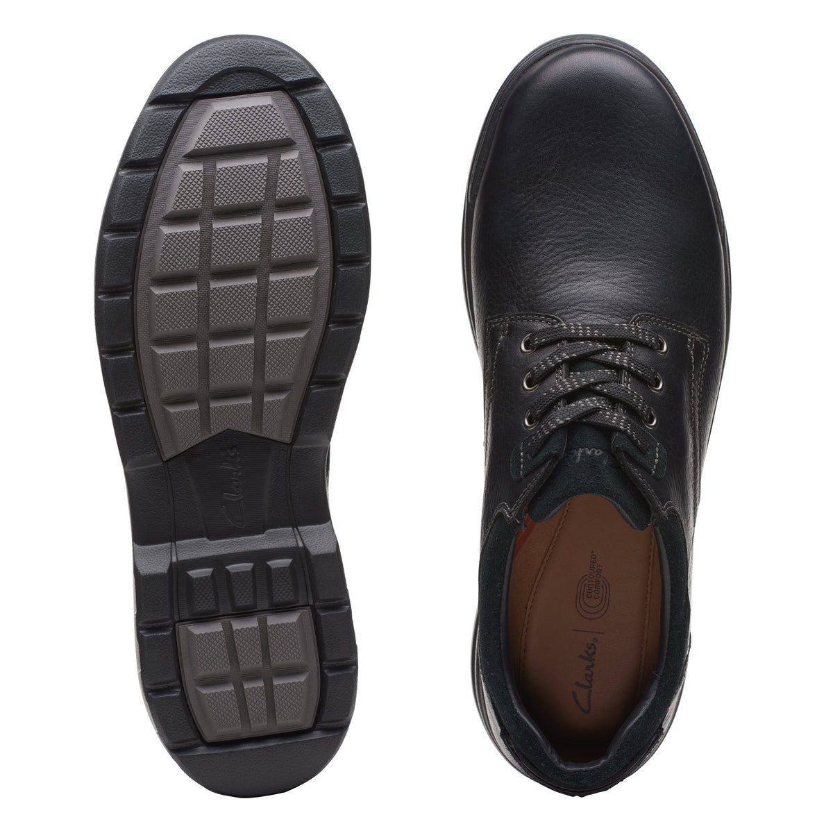 Zapatos Derby De La Marca Clarks Para Hombre Modelo Rockie Logtx Black Leather En Color Negro
