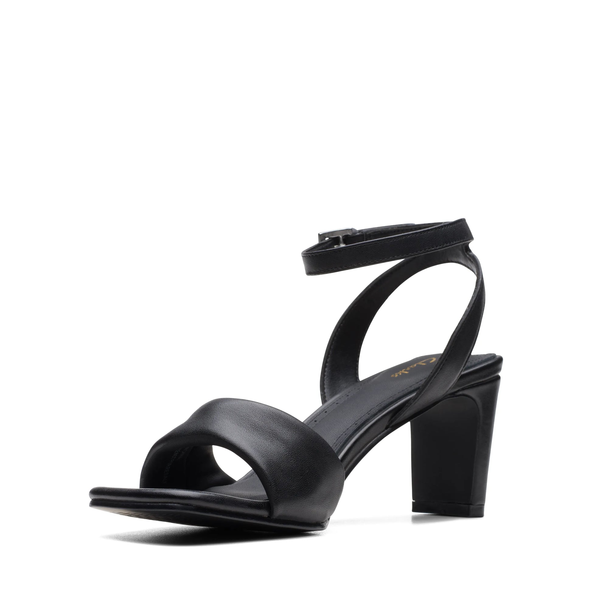Sandalias Con Tiras De La Marca Clarks Para Mujer Modelo Seren Strap Black Leather En Color Negro