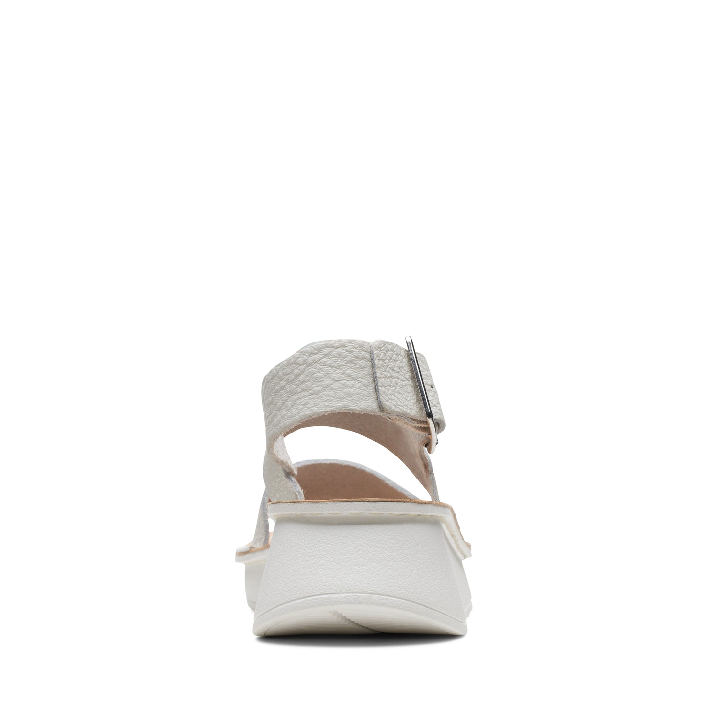 Zapato De Cuña De La Marca Clarks Para Mujer Modelo Velhill Strap Off White LeaEn Color Blanco