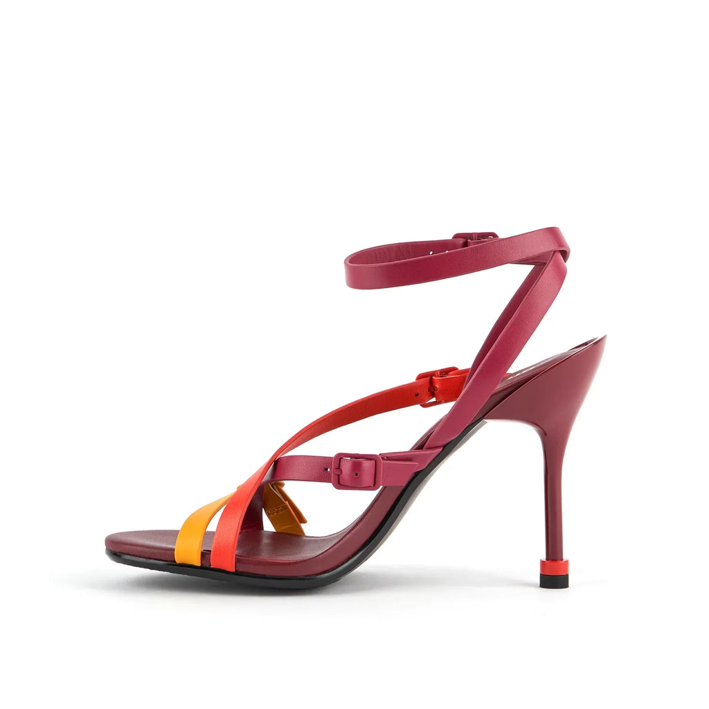 Sandalias De La Marca United Nude Para Mujer Modelo Sia Strappy Hi Lava De Tacón En Color Rojo