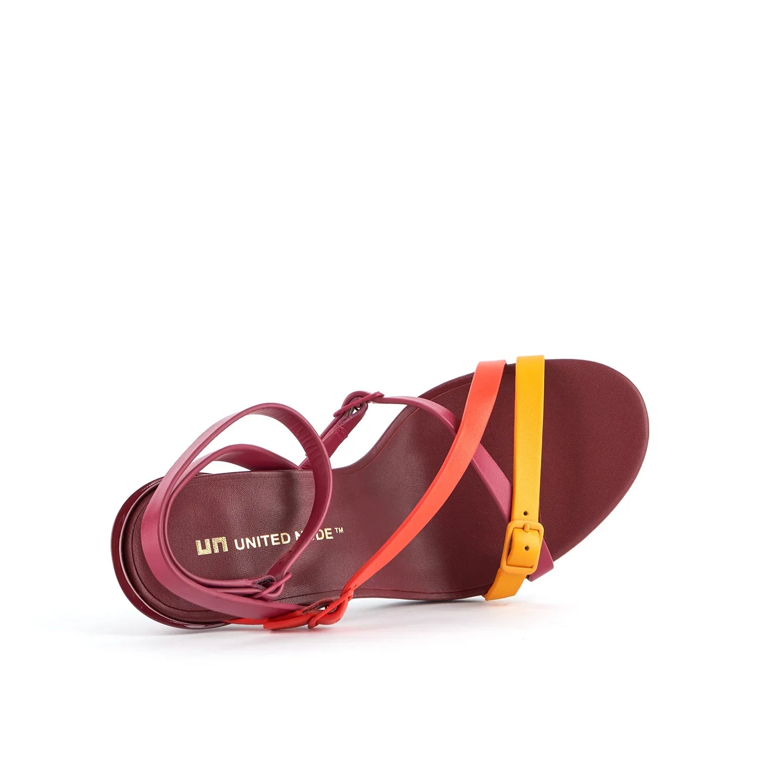 UNITED NUDE レディース シア ストラッピー ハイ ラバヒール サンダル（レッド）