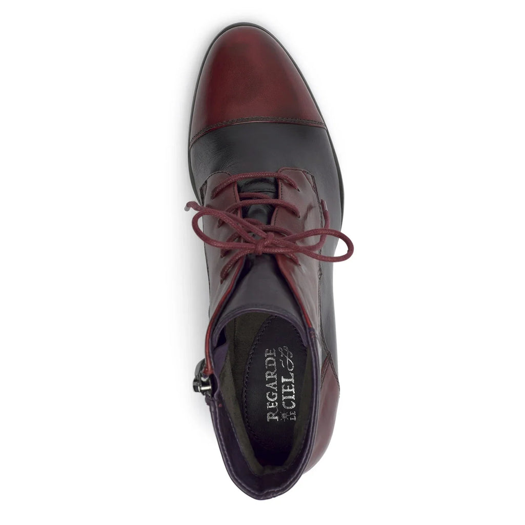 Botines De La Marca Regarde Le Ciel Para Mujer Modelo Sonia-123 Sangria / Melanzana / Muddy Multicolor